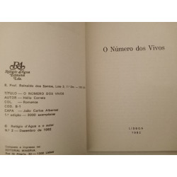 O número dos vivos - Hélia Correia [1.ª ed.]