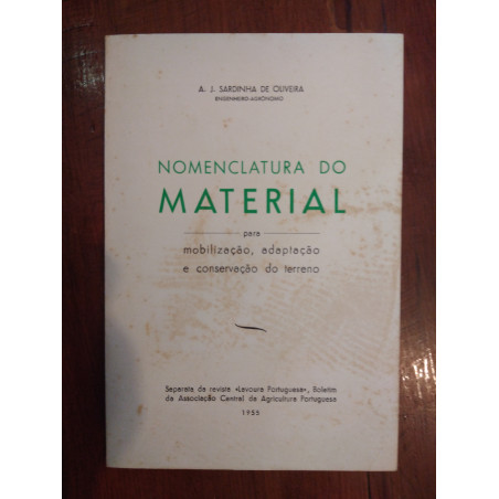 A. J. Sardinha de Oliveira - Nomenclatura do material